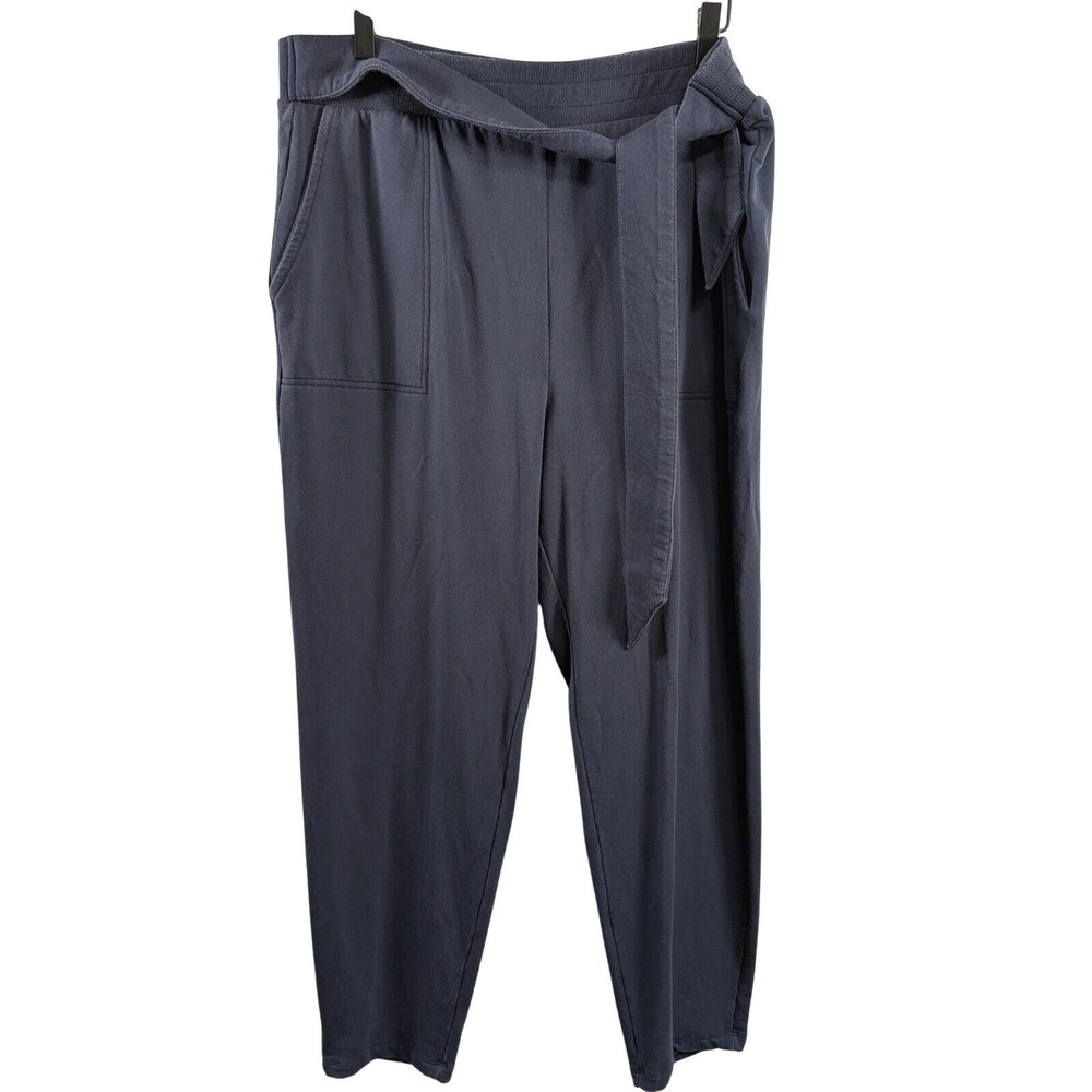 Summersalt Womens The Softest French Terry Tie Waist Pants 1X Blue Comfy Lounge - Picture 2 of 9